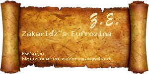 Zakariás Eufrozina névjegykártya